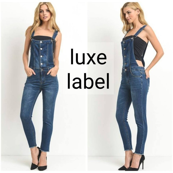 Luxe Label Denim - PREMIUM BUTTON UP RACERBACK OVERALLS